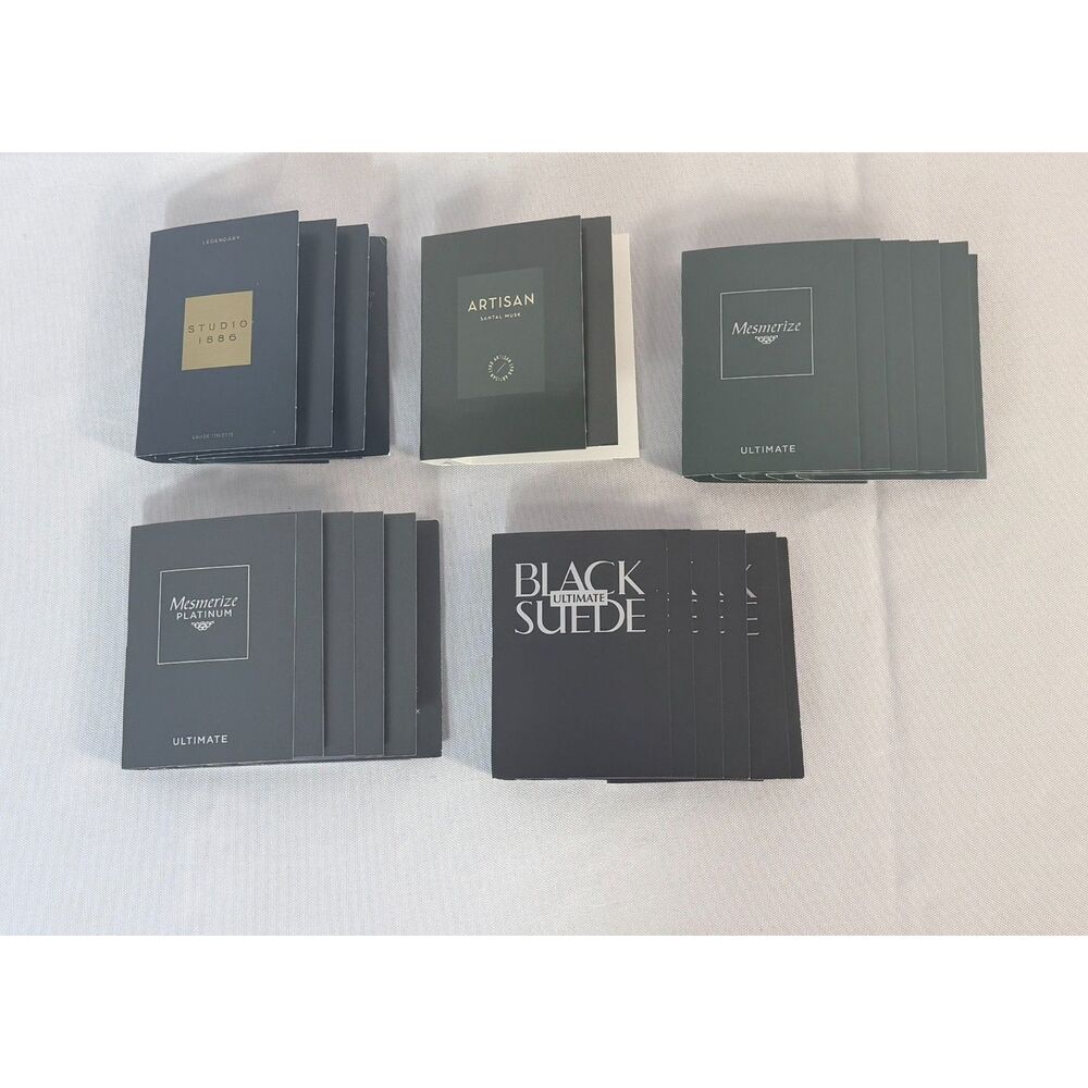 New Avon Mens Fragrance Samples Black Suede Studio 1886 Mesmerize Artisan Musk